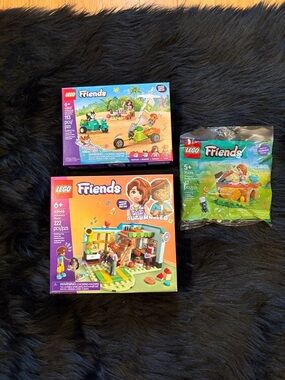 Lego Friends Autumn's Room 42646 & Waffle Stand 30696 & Surfing Dogs 42641